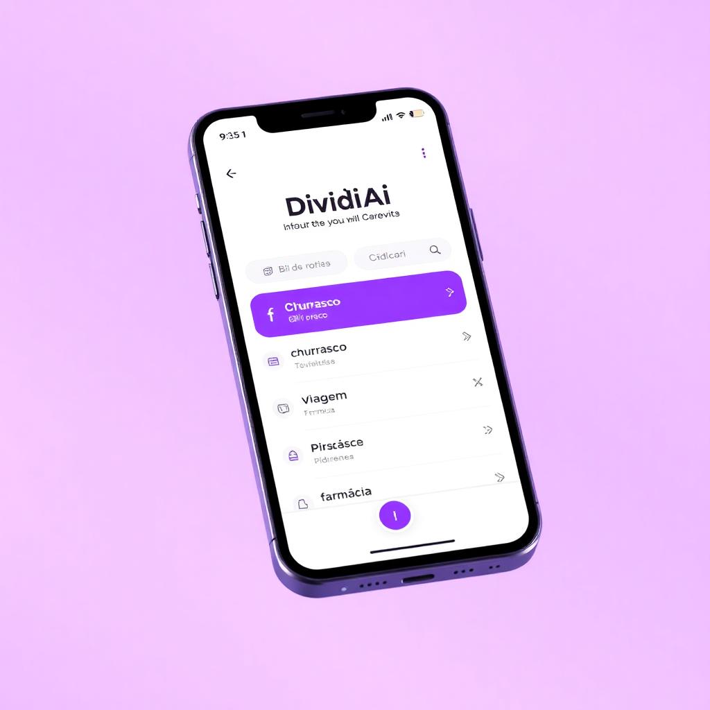 App DividiAí mostrando lista de eventos